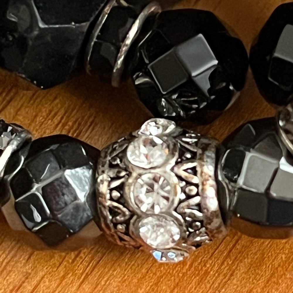 Barb Clawson Designs, Elegant Black Beaded Bracelet Set, NEW - Picture 5 of 11